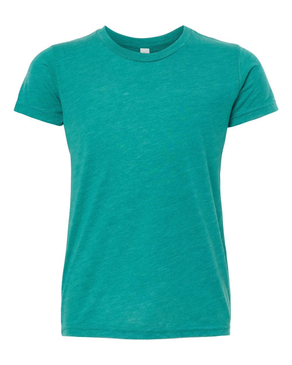 Front View of Teal Triblend Youth Triblend Tee - 3413Y