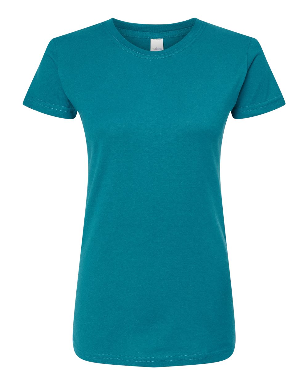 Front View of Teal Women's Fine Jersey Slim Fit T-Shirt - 213