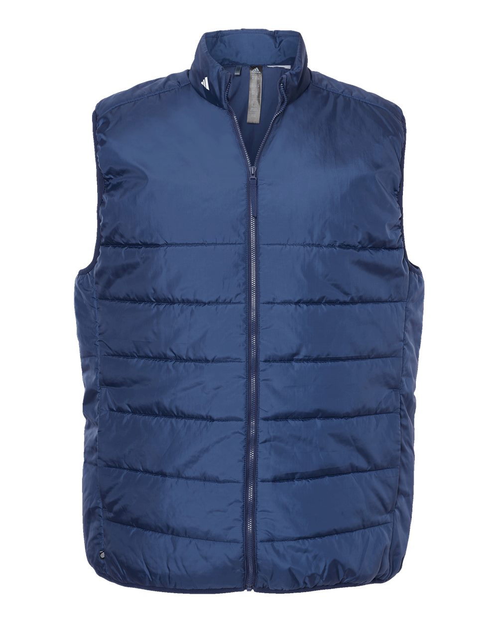 Front View of Team Navy Blue Puffer Vest - A572