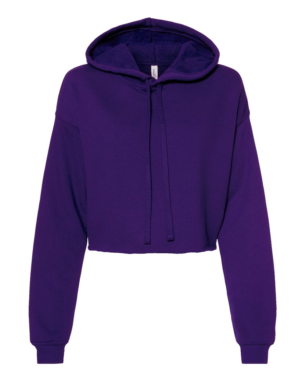 Front View of Team Purple Women's Crop Fleece Hoodie - 7502