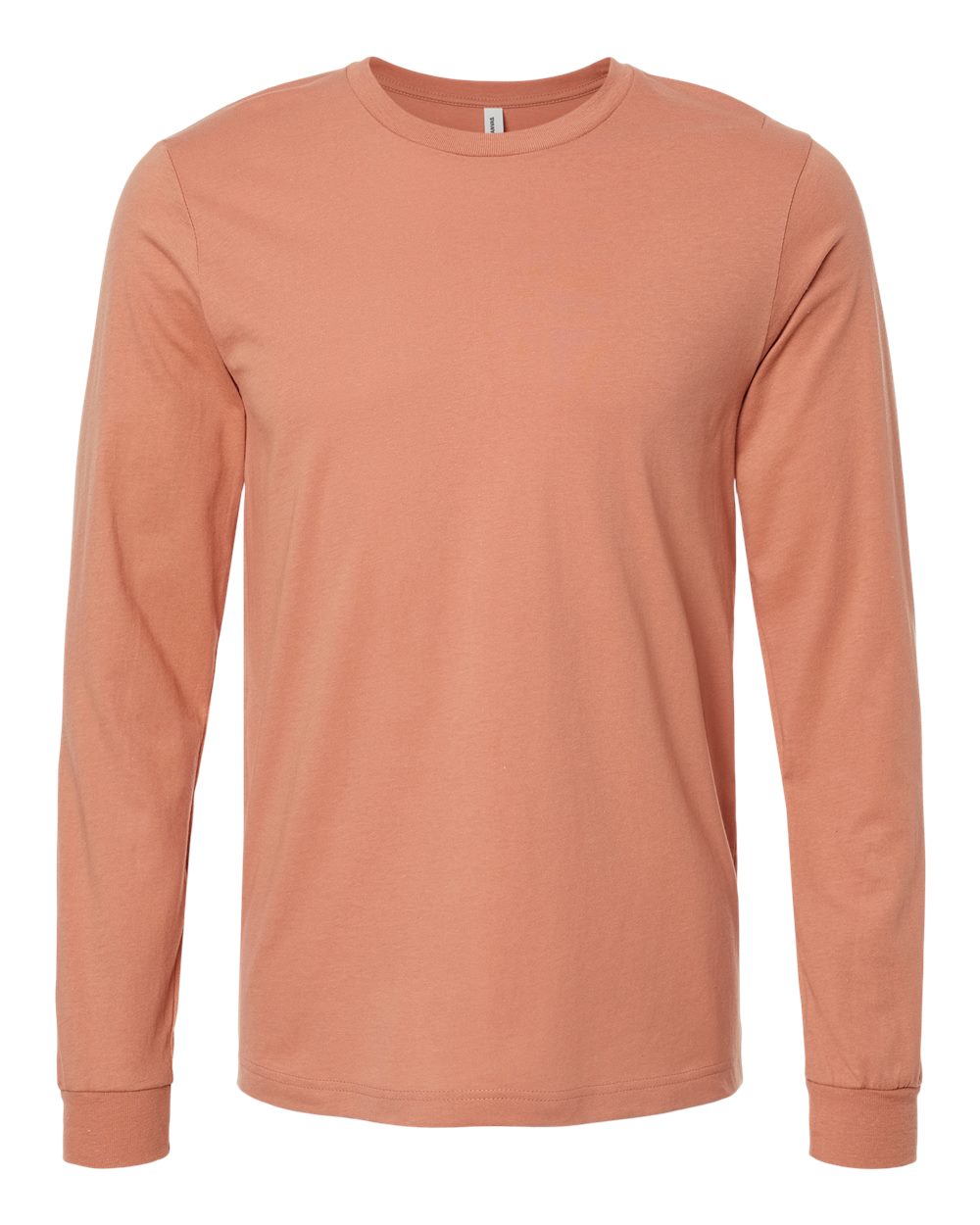Front View of Terracotta Jersey Long Sleeve Tee - 3501