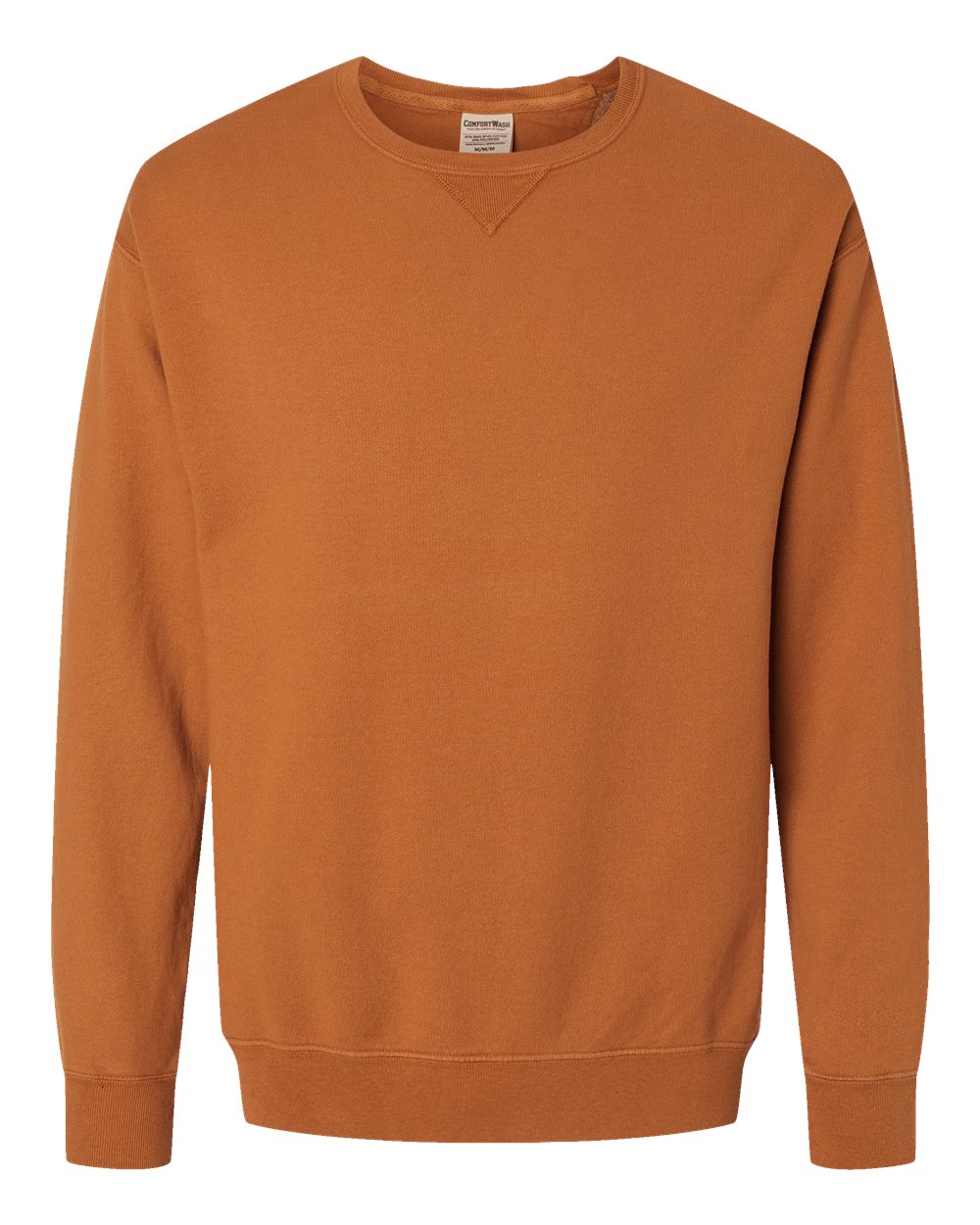 Front View of Texas Orange Garment-Dyed Crewneck Sweatshirt - GDH400