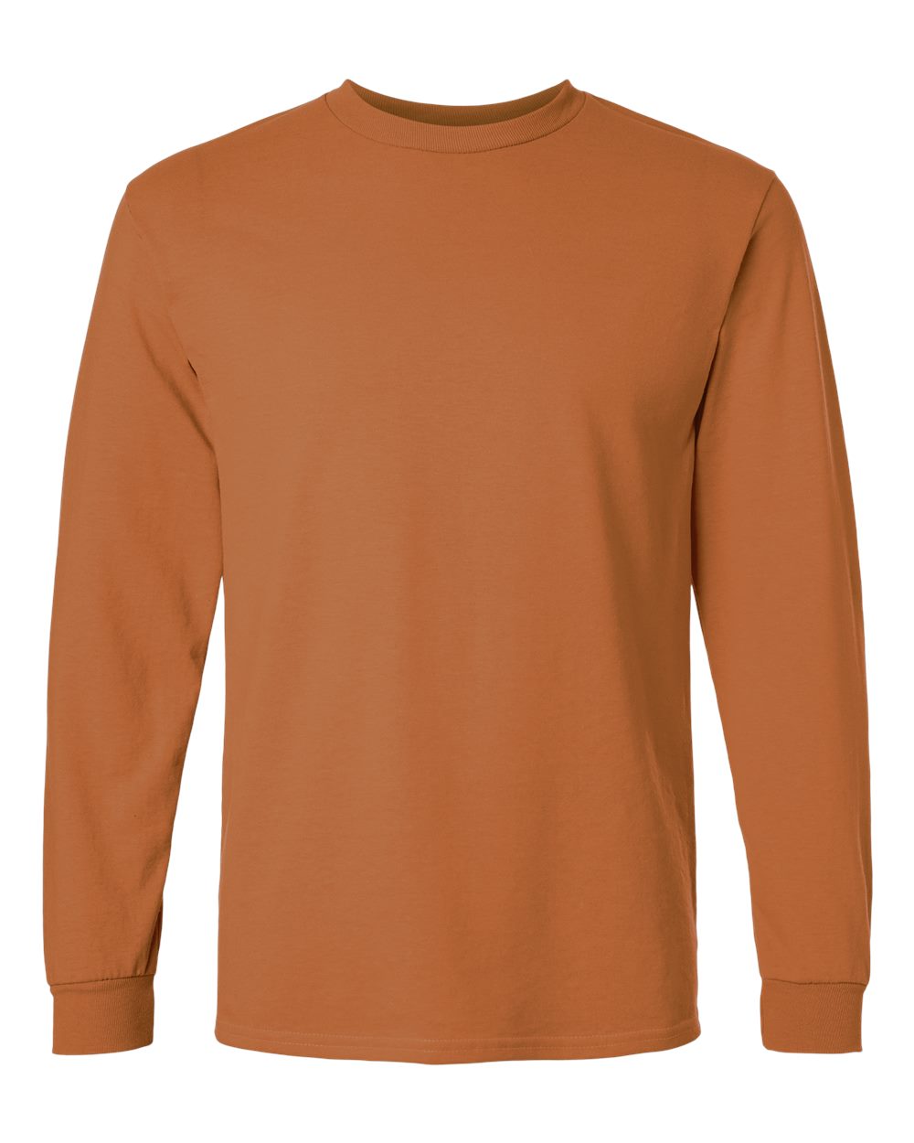 Front View of Texas Orange Ultra Cotton® Long Sleeve T-Shirt - 2400