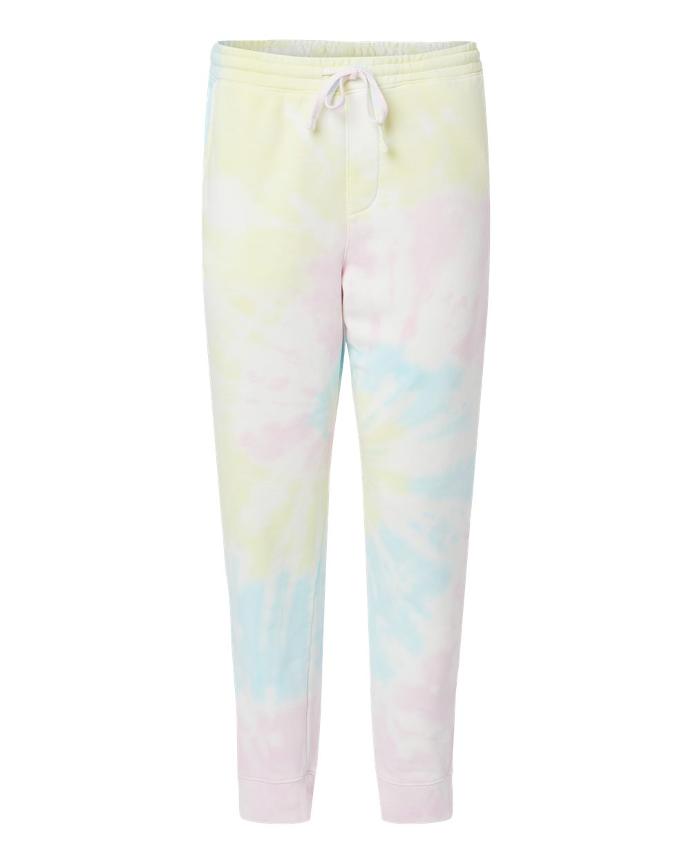 Front View of Tie Dye Sunset Swirl Tie-Dyed Fleece Pants - PRM50PTTD