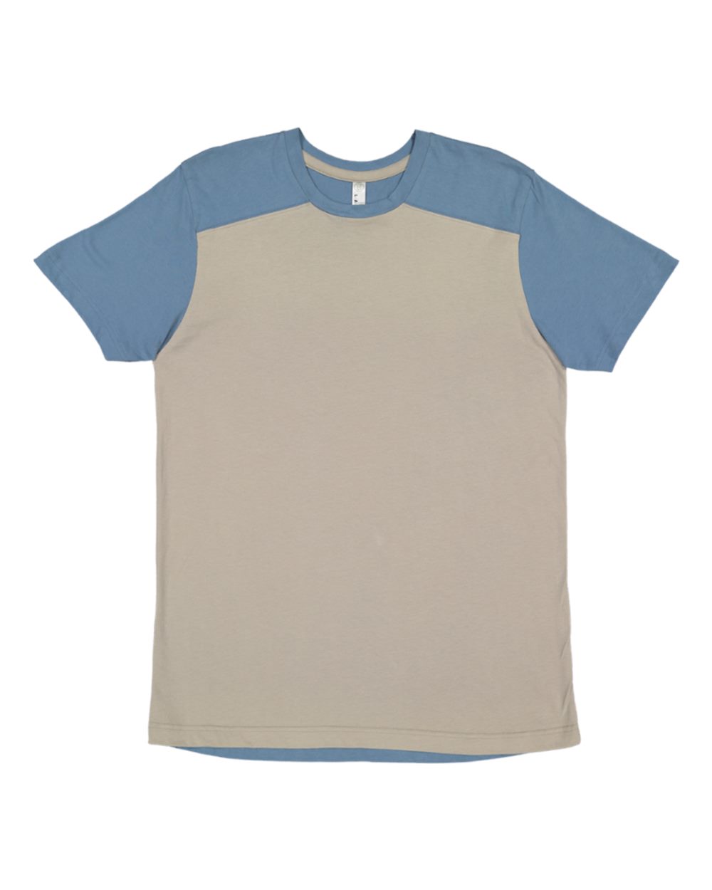 Front View of Titanium/ Indigo Forward Shoulder Fine Jersey Tee - 6911