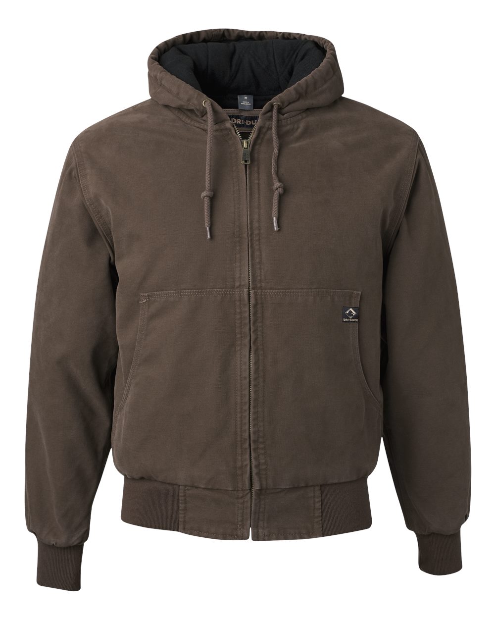 Front View of Tobacco Cheyenne Boulder Cloth™ Hooded Jacket with Tricot Quilt Lining - 5020