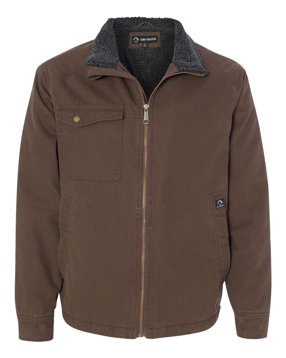 Front View of Tobacco Endeavor Canyon Cloth™ Canvas Jacket with Sherpa Lining - 5037