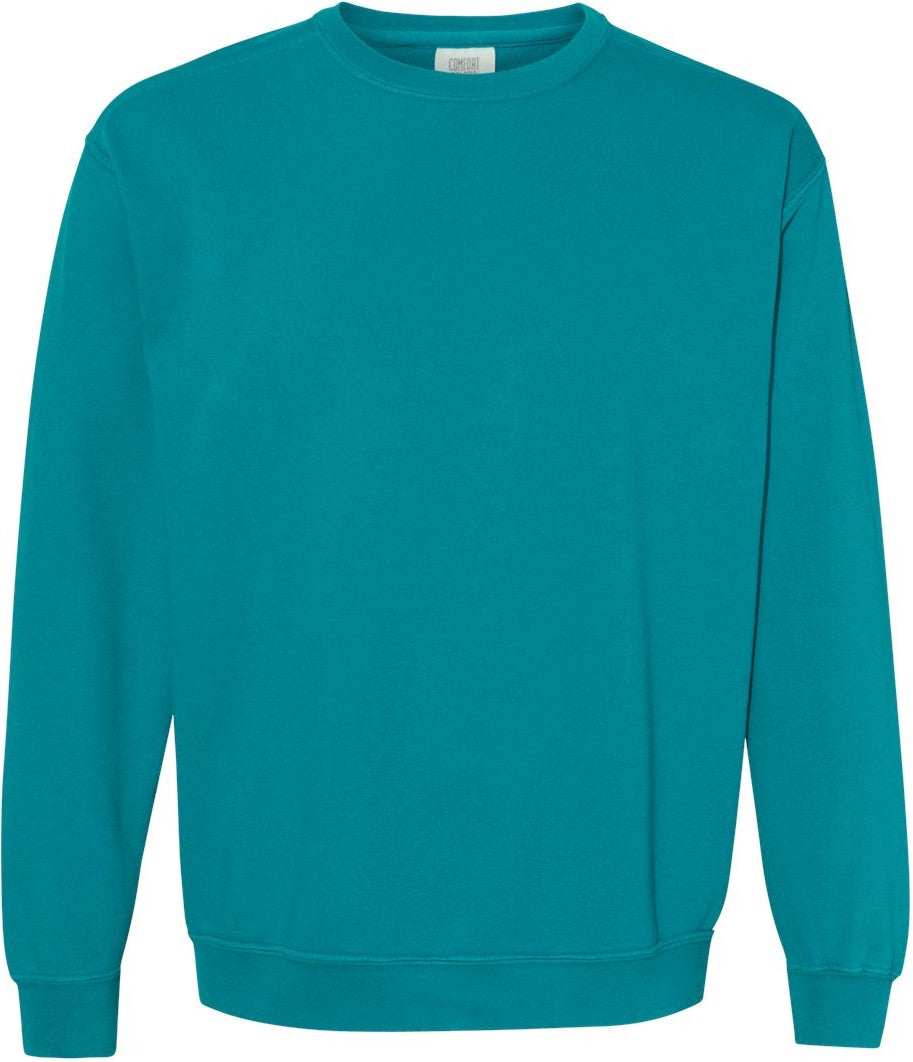 Front View of Topaz Blue Garment-Dyed Sweatshirt - 1566