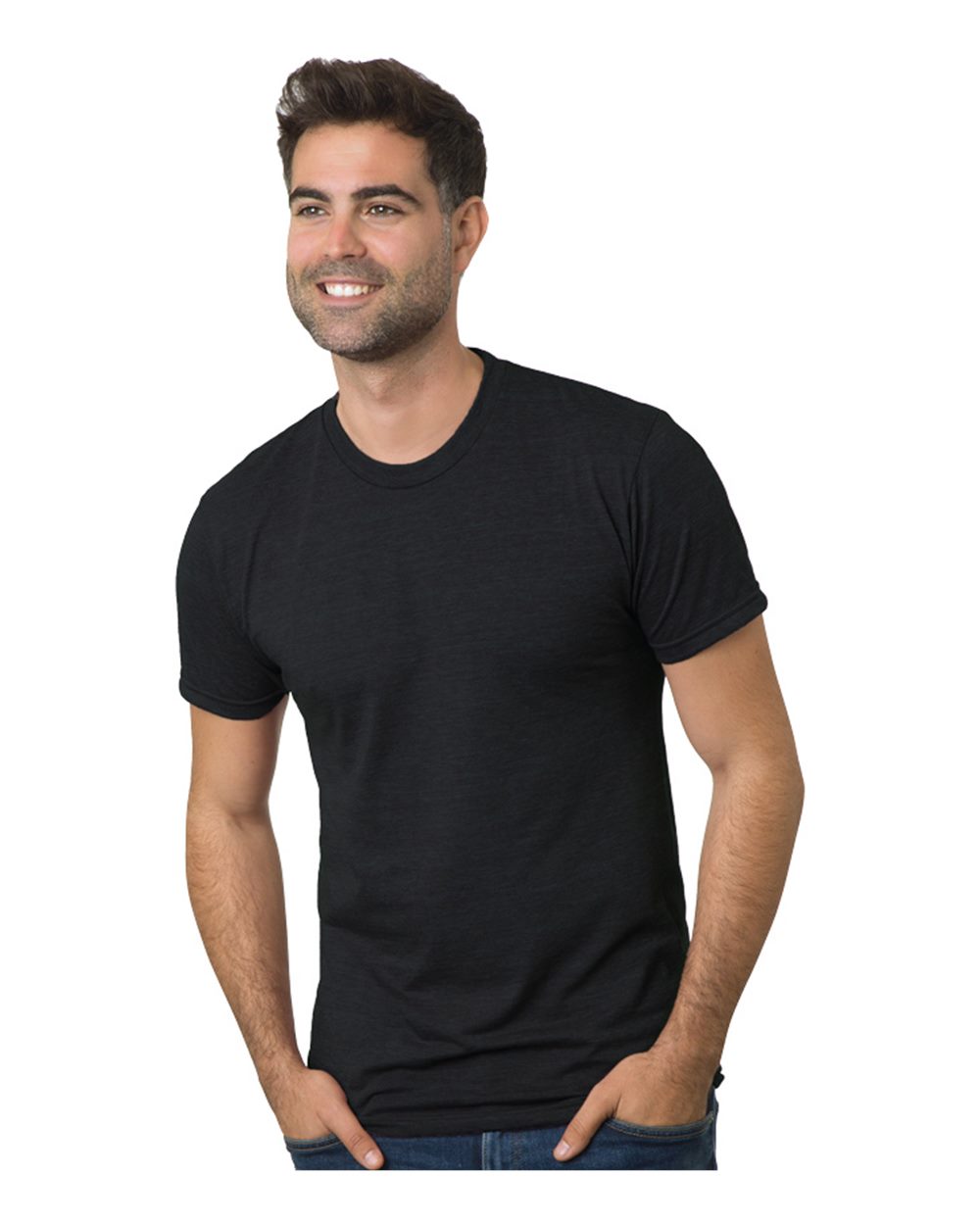 Front View of Tri Black Triblend T-Shirt - 9570