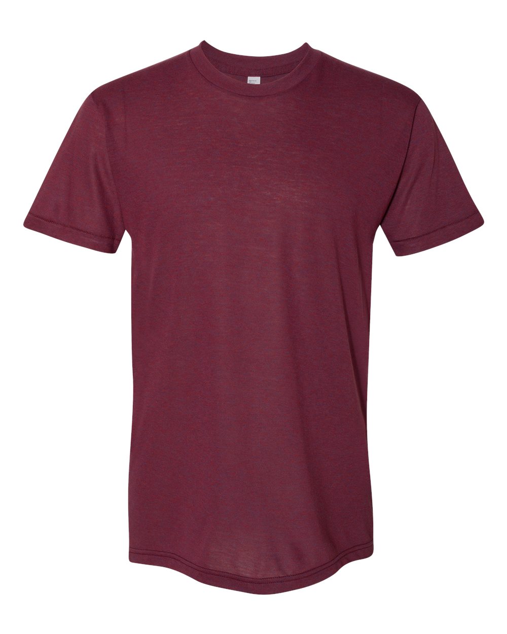 Front View of Tri-Cranberry USA-Made Triblend Track Tee - TR401USA