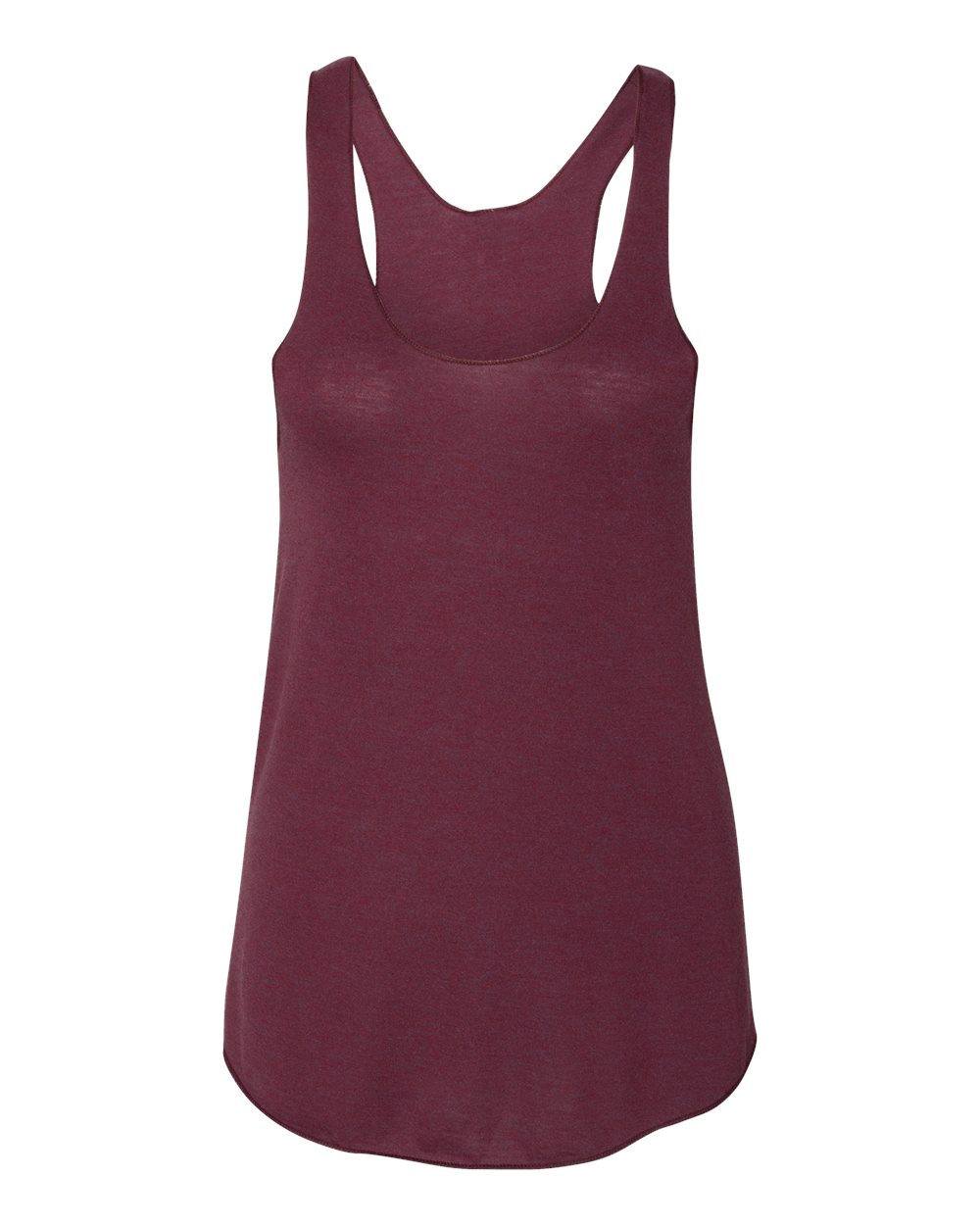 Front View of Tri-Cranberry Women’s Triblend Racerback Tank - TR308W