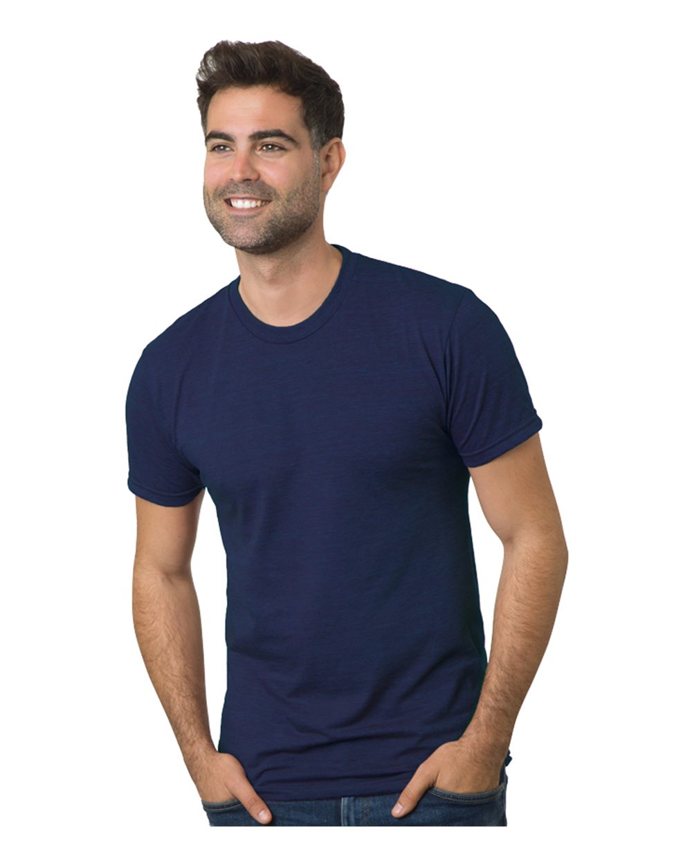 Front View of Tri Indigo Triblend T-Shirt - 9570