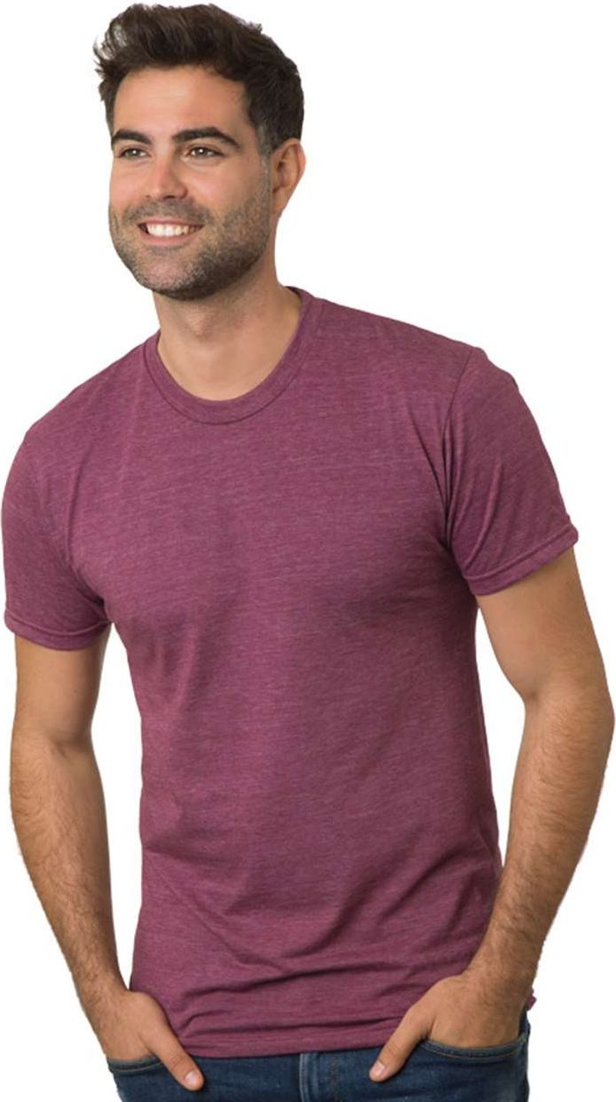 Front View of Tri Maroon USA-Made Triblend T-Shirt - 5710