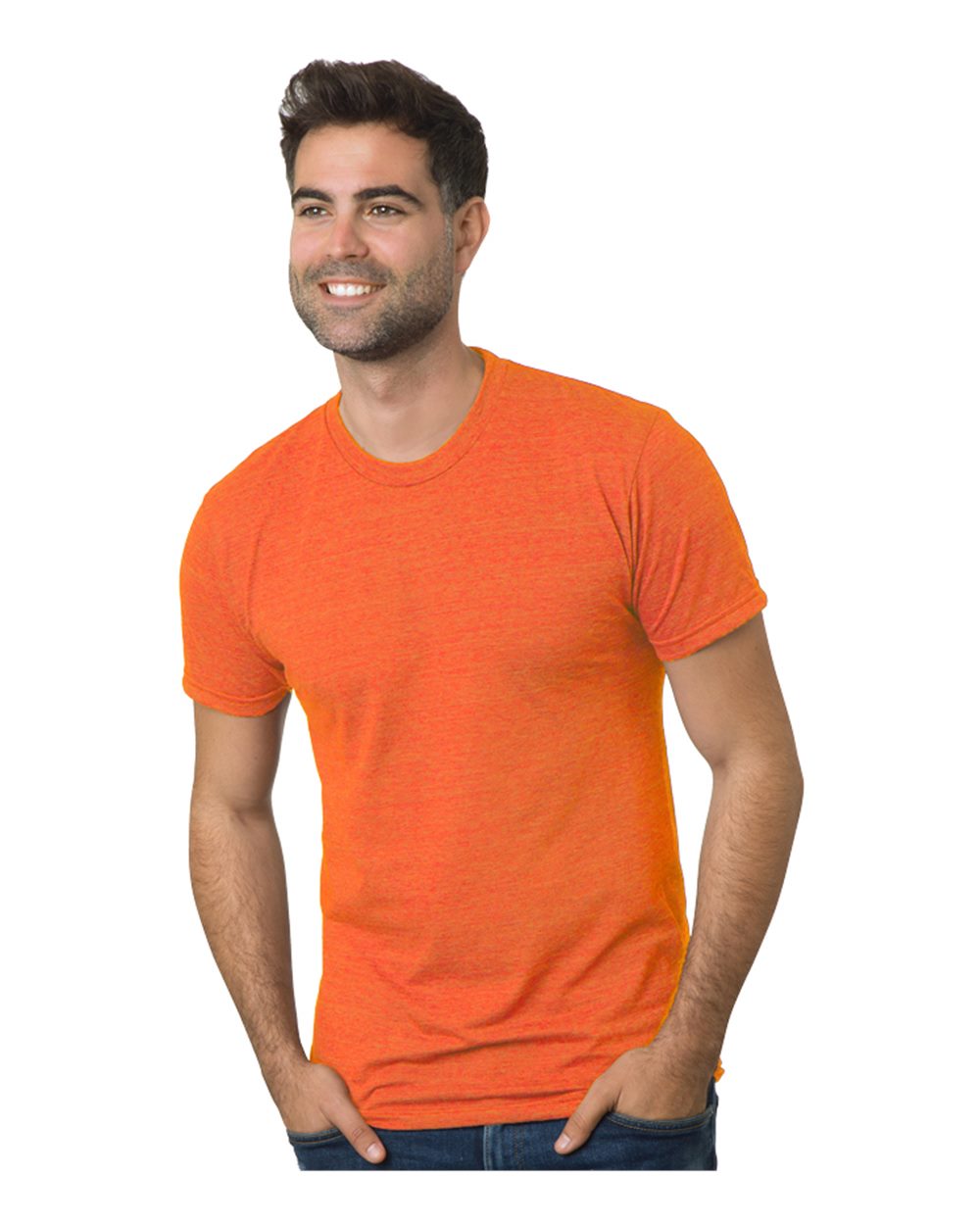 Front View of Tri Orange Triblend T-Shirt - 9570