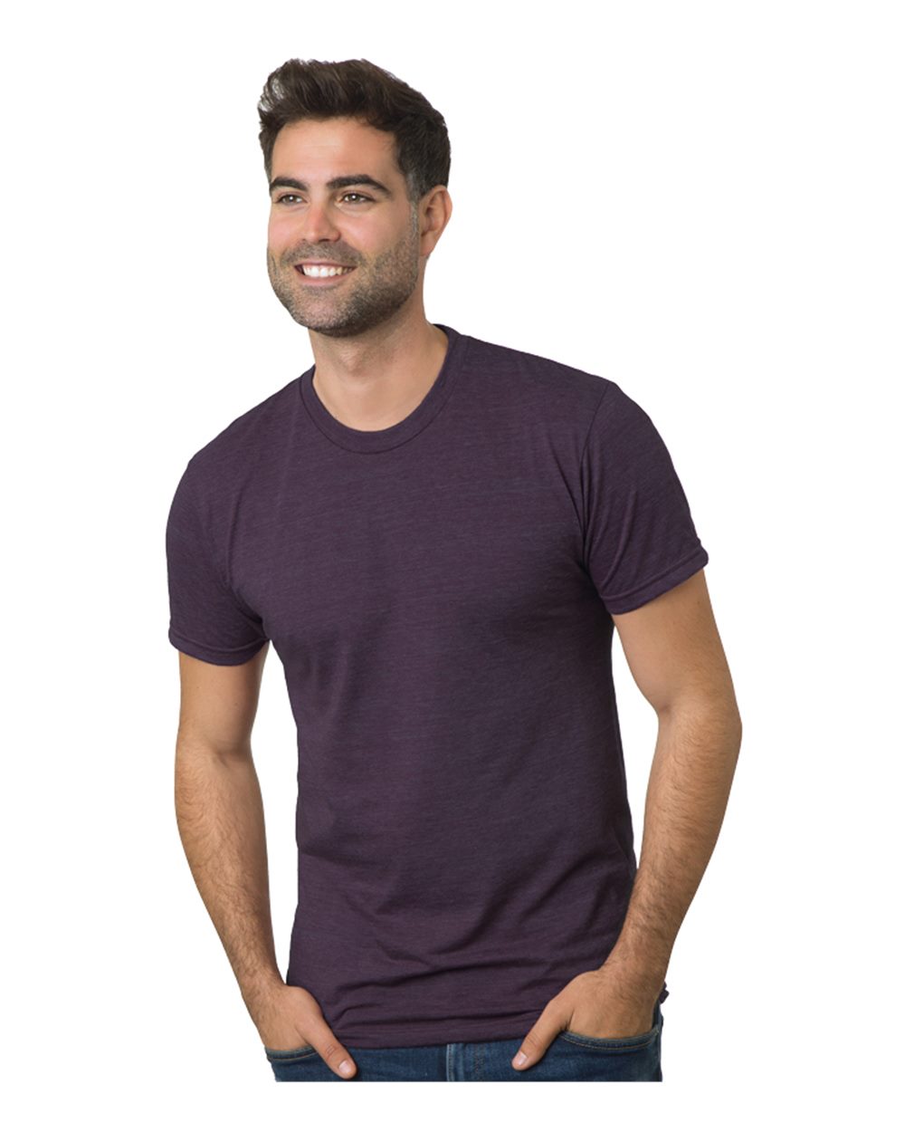 Front View of Tri Plum Triblend T-Shirt - 9570