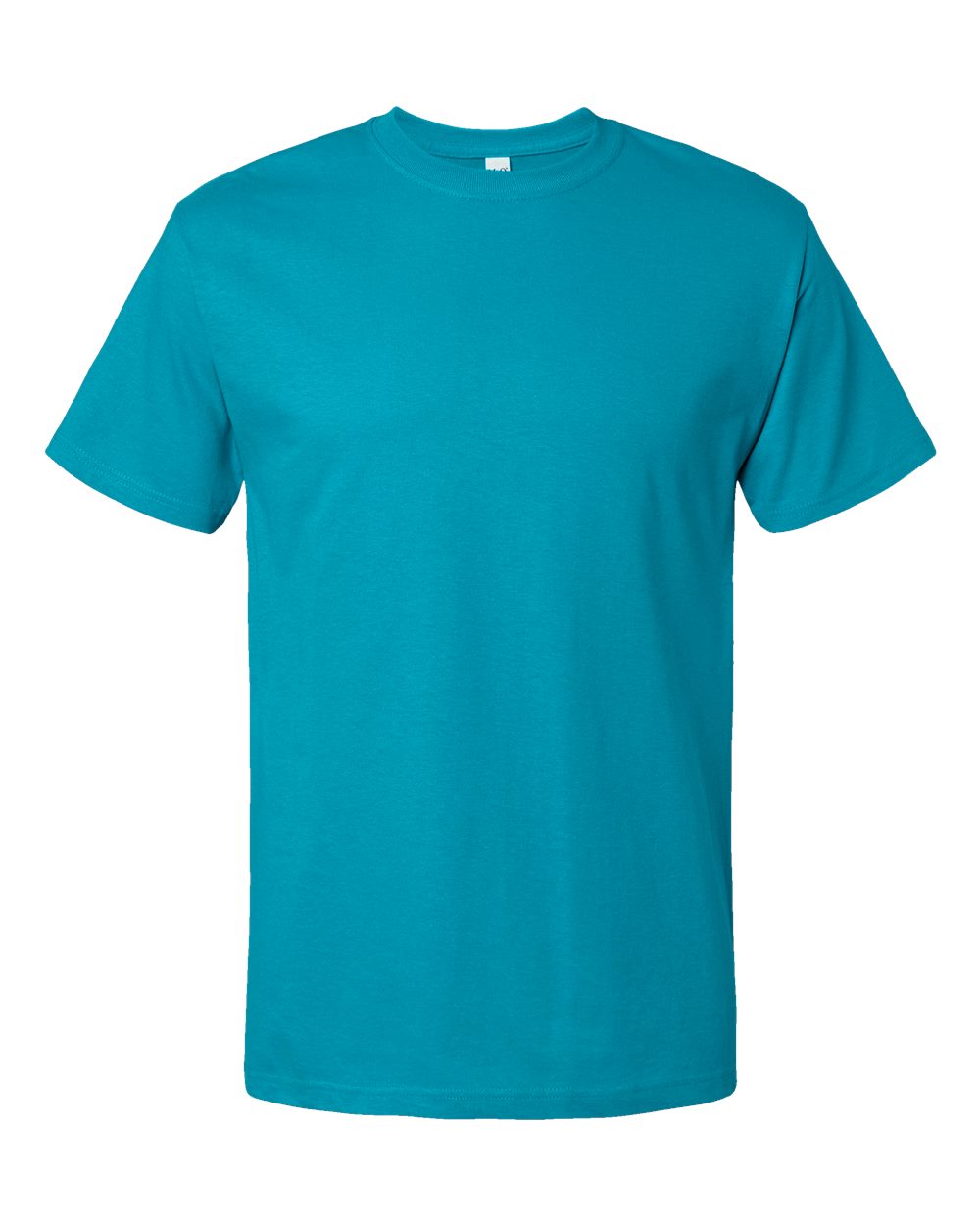 Front View of Tropical Blue Gold Soft Touch T-Shirt - 4800