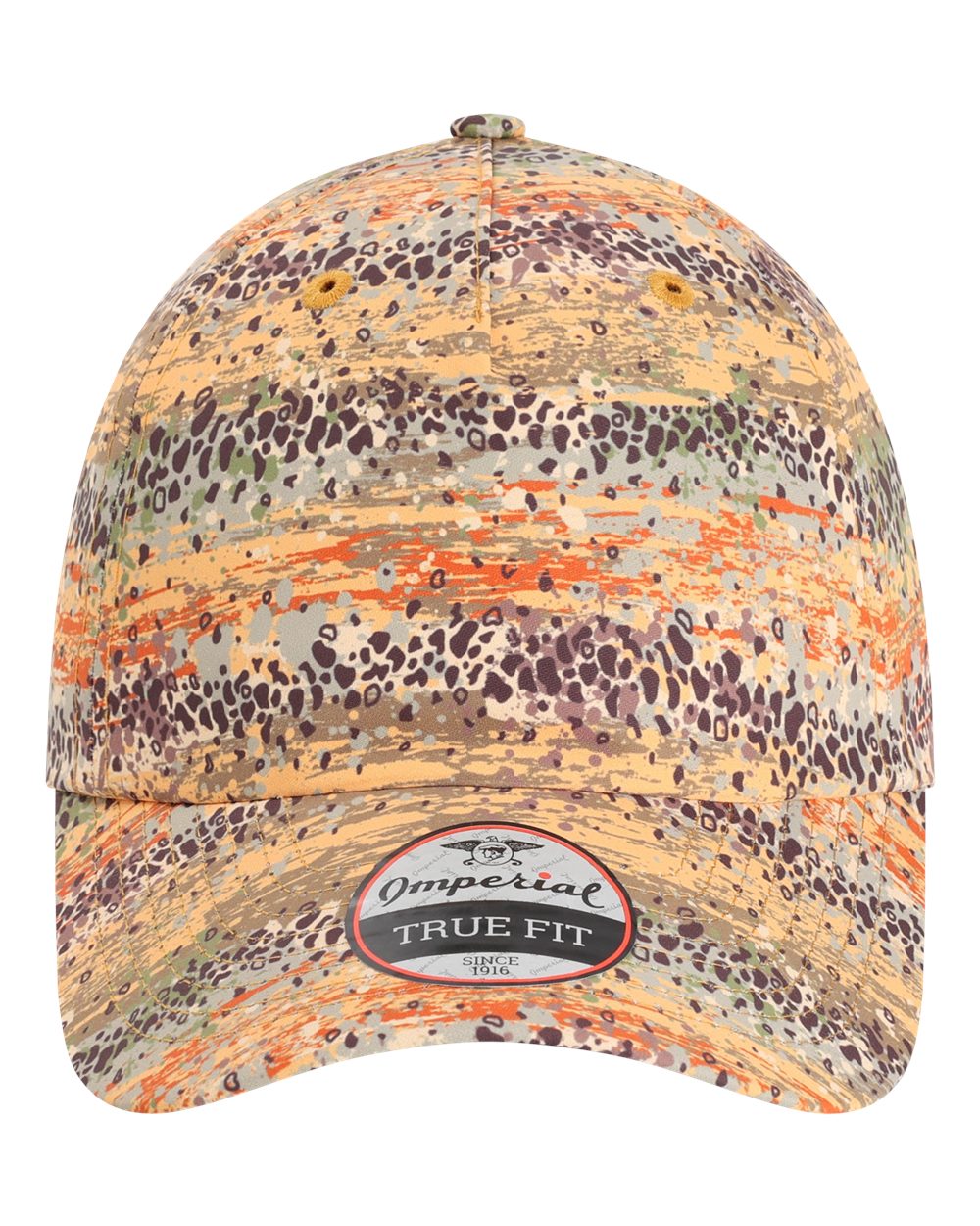 Front View of Trout Spots/ Brown The Easy Read Cap - 4072