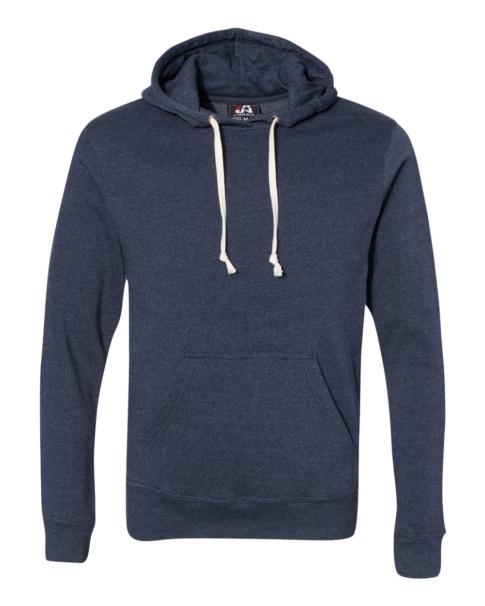 Front View of True Navy Triblend Triblend Fleece Hooded Sweatshirt - 8871
