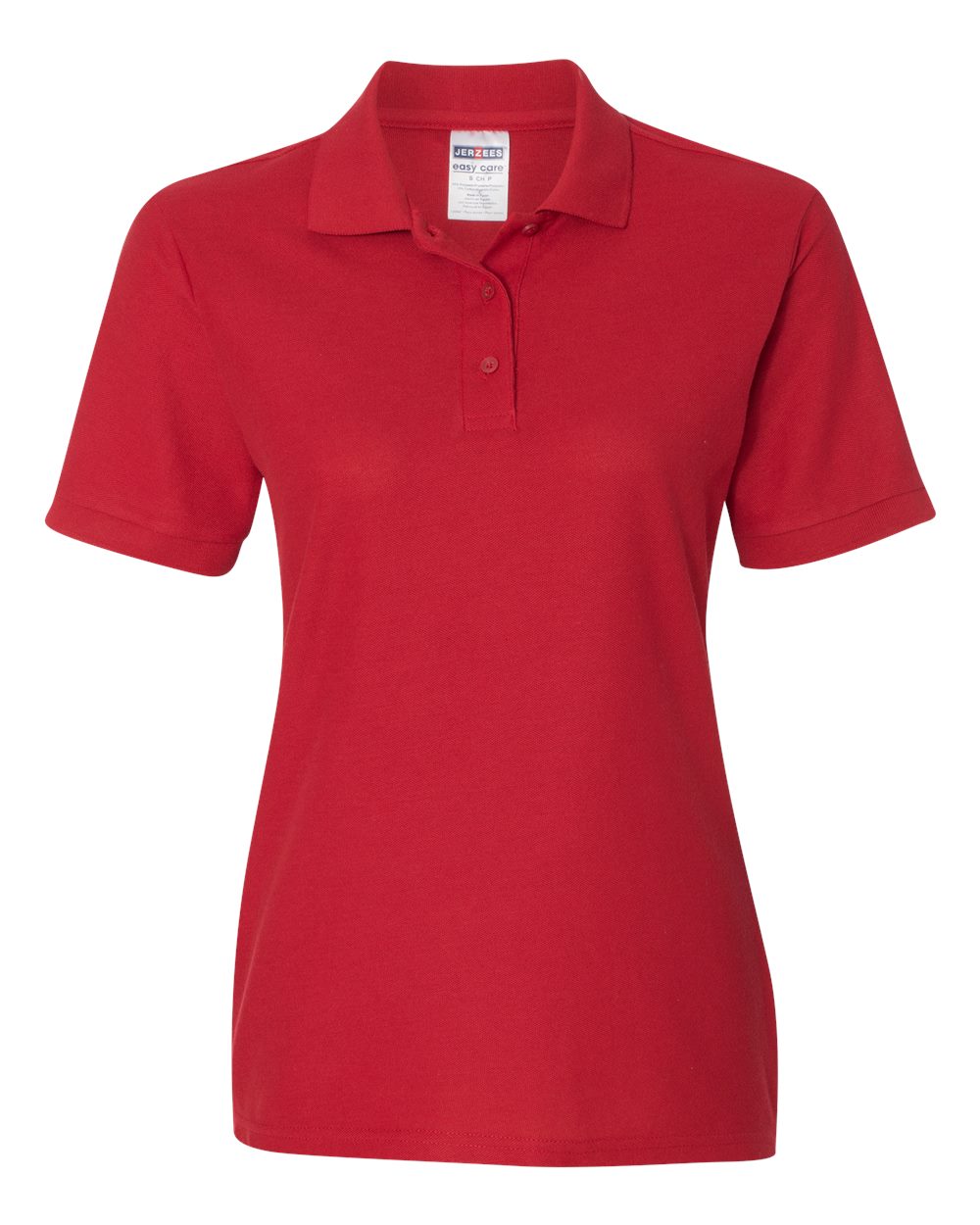 Front View of True Red Women's Easy Care Piqué Polo - 537WR