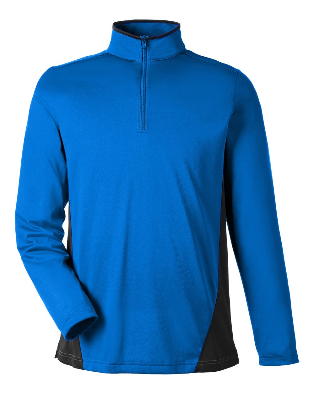 Front View of True Royal/ Black Men's Flash Snag Protection Plus IL Colorblock Quarter-Zip Pullover - M786
