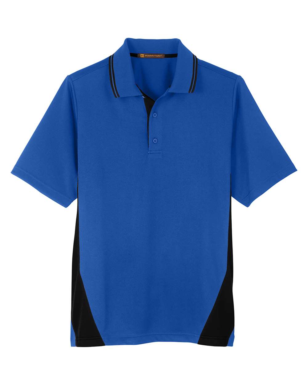 Front View of True Royal/ Black Men's Tall Flash Snag Protection Plus IL Colorblock Polo - M386T