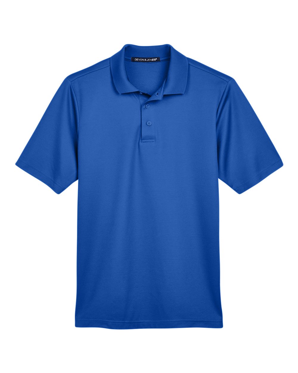 Front View of True Royal Men's CrownLux Performance® Plaited Polo - DG20