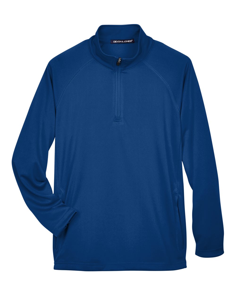 Front View of True Royal Men's Stretch Tech-Shell® Compass Quarter-Zip Pullover - DG440