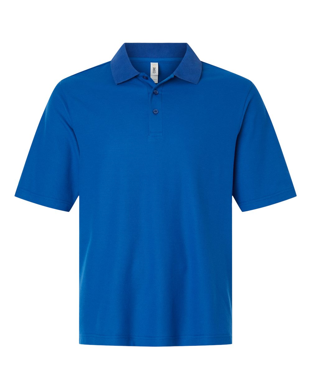 Front View of True Royal Men's Tall Resolve CVC Performance Pique Polo - CE106T