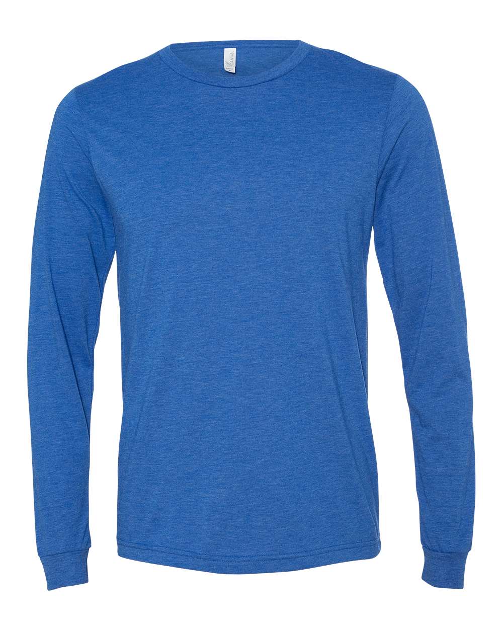 Front View of True Royal Triblend Triblend Long Sleeve Tee - 3513