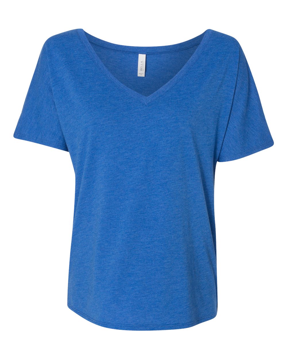 Front View of True Royal Triblend Women’s Slouchy V-Neck Tee - 8815