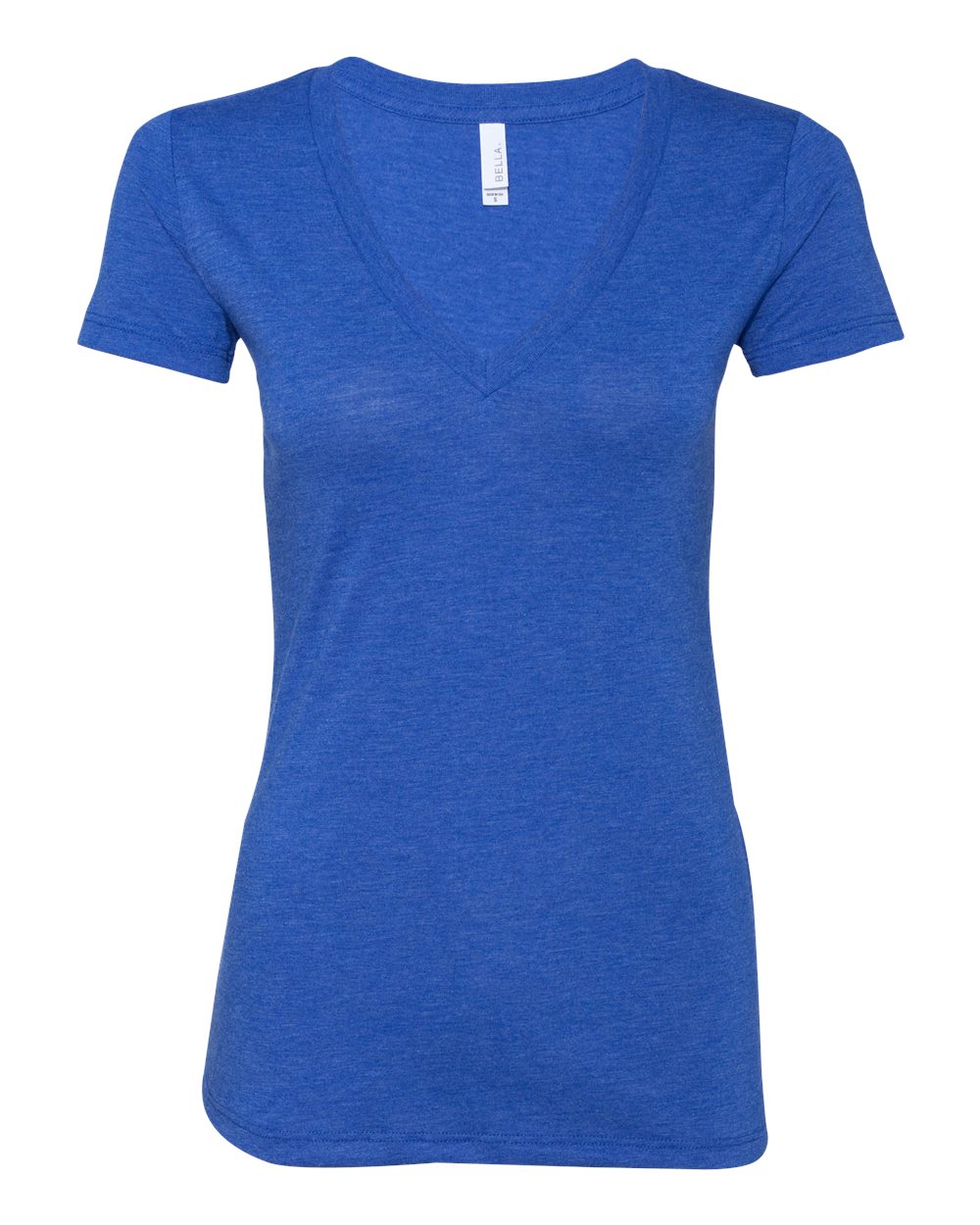 Front View of True Royal Triblend Women’s Triblend Deep V-Neck Tee - 8435