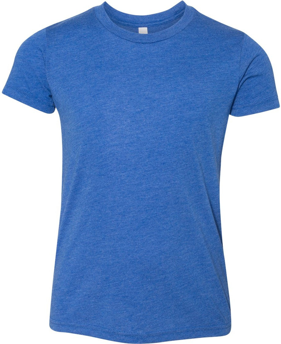 Front View of True Royal Triblend Youth Triblend Tee - 3413Y