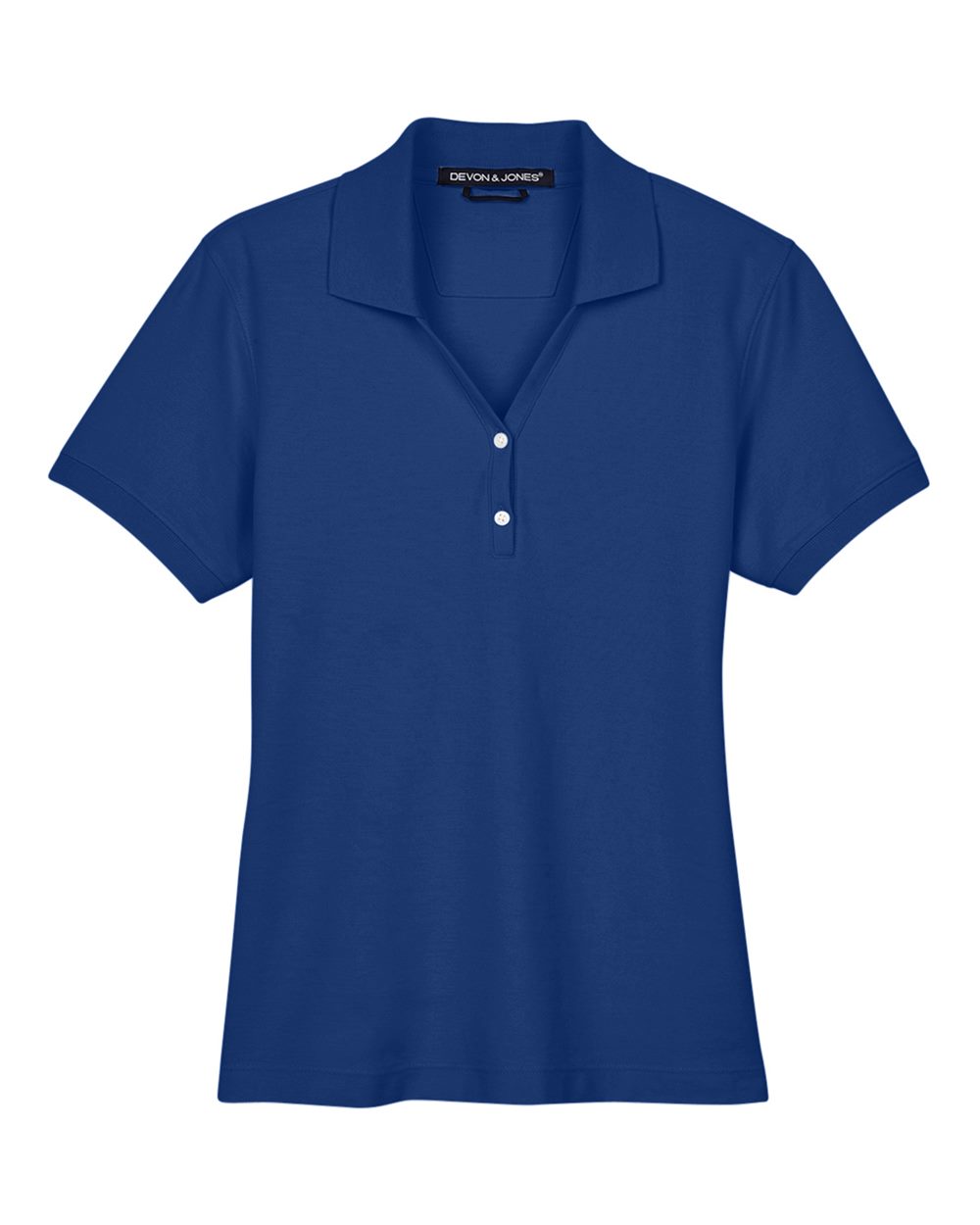 Front View of True Royal Women's Pima Piqué Polo - D100W