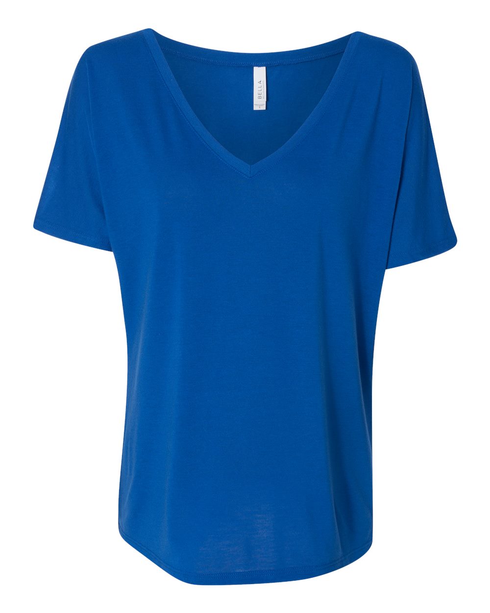 Front View of True Royal Women’s Slouchy V-Neck Tee - 8815