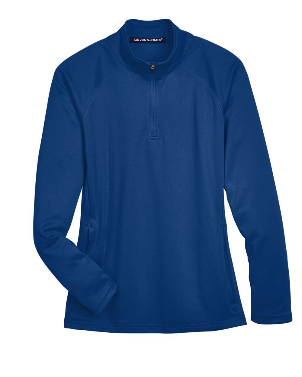 Front View of True Royal Women's Stretch Tech-Shell® Compass Quarter-Zip Pullover - DG440W