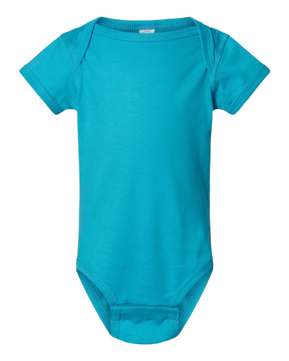 Front View of Turquoise Infant Fine Jersey Bodysuit - 4424