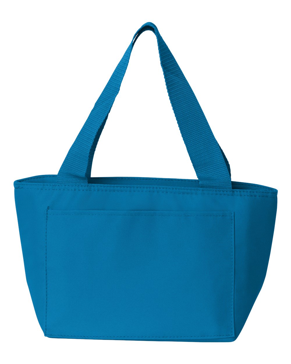 Front View of Turquoise Recycled Cooler Bag - 8808