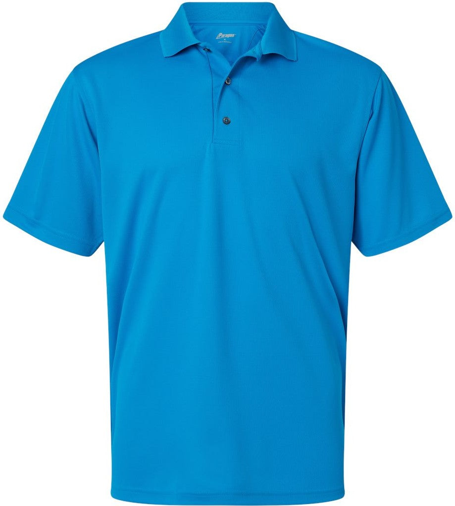 Front View of Turquoise Saratoga Performance Mini Mesh Polo - 100