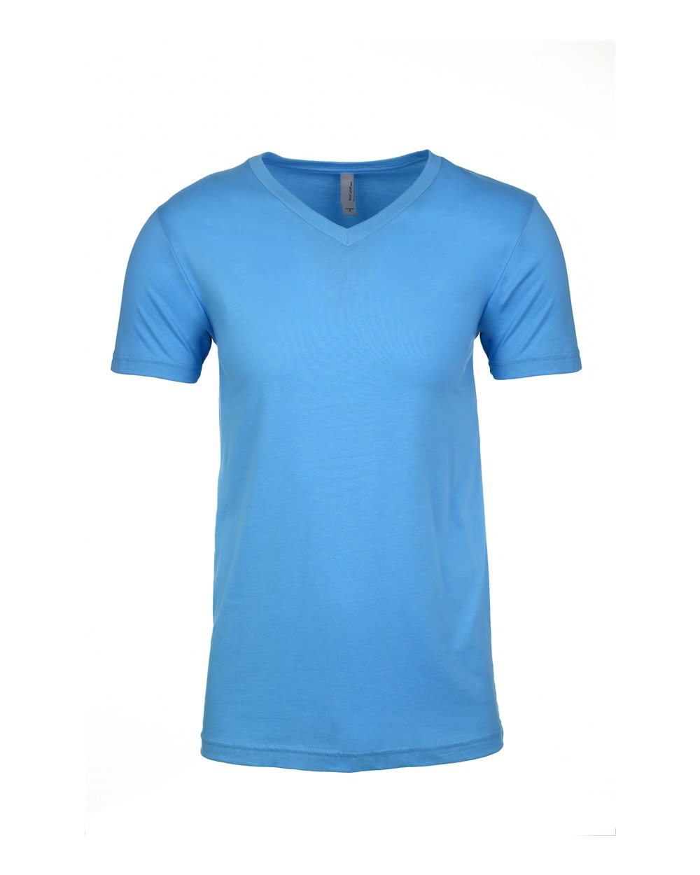 Front View of Turquoise Sueded V-Neck T-Shirt - 6440