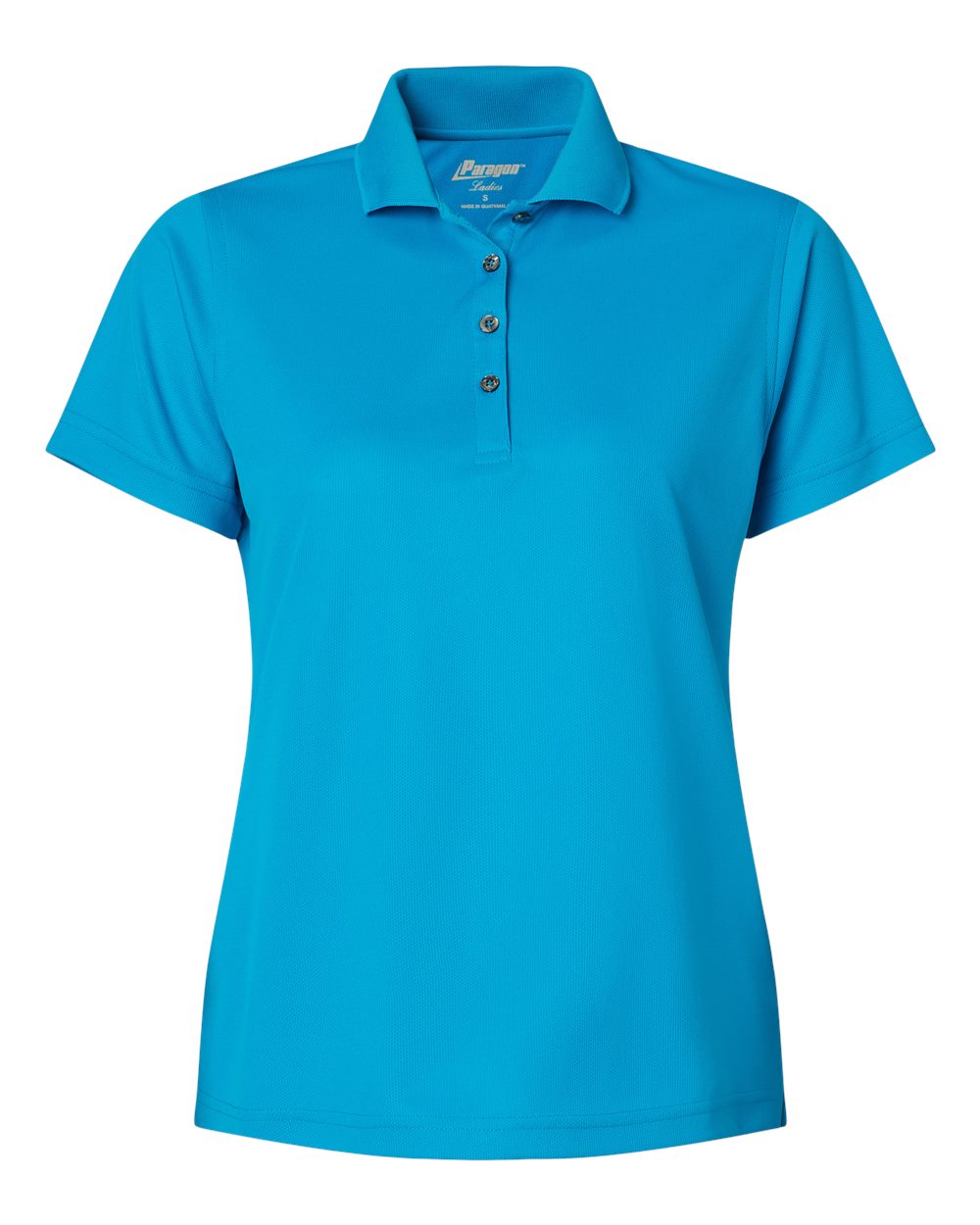 Front View of Turquoise Women's Saratoga Performance Mini Mesh Polo - 104