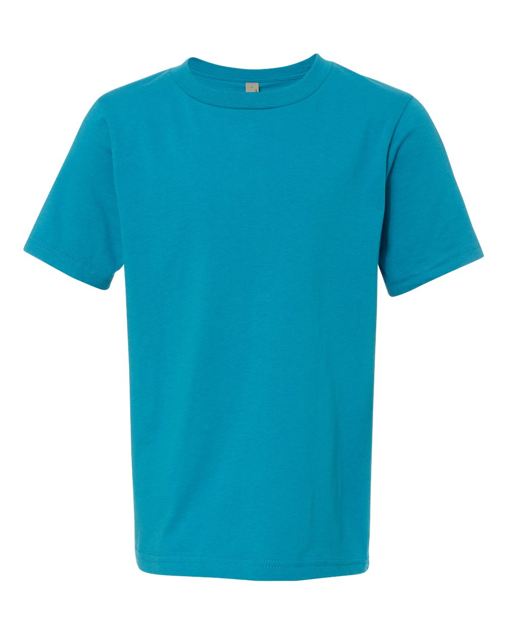 Front View of Turquoise Youth Cotton T-Shirt - 3310