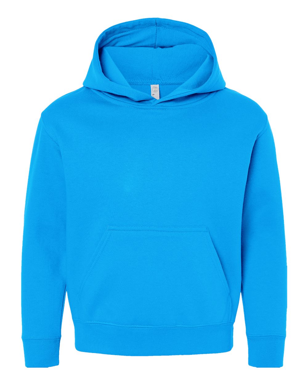 Front View of Turquoise Youth Fleece Hoodie - 2296