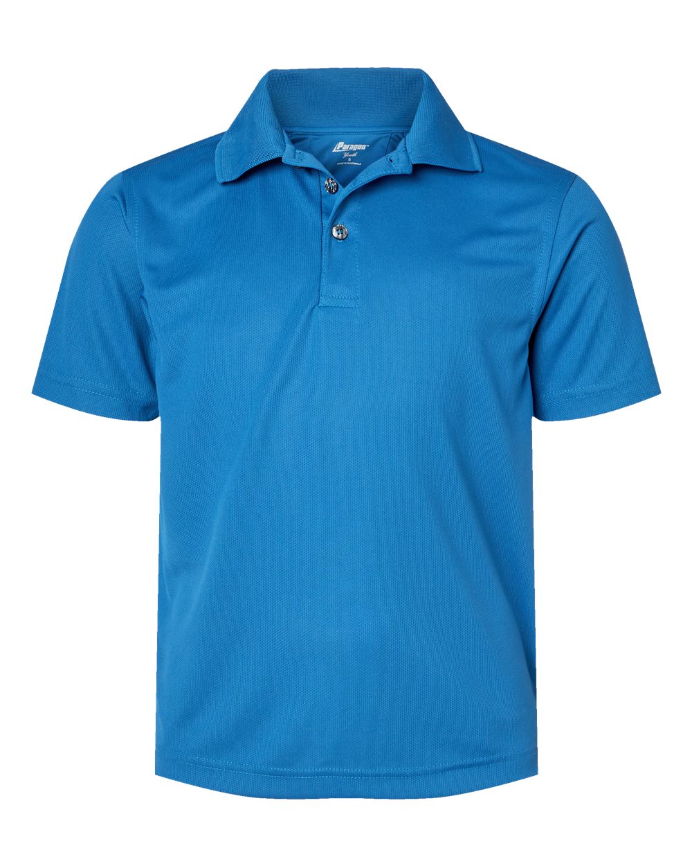 Front View of Turquoise Youth Saratoga Performance Mini Mesh Polo - 108Y