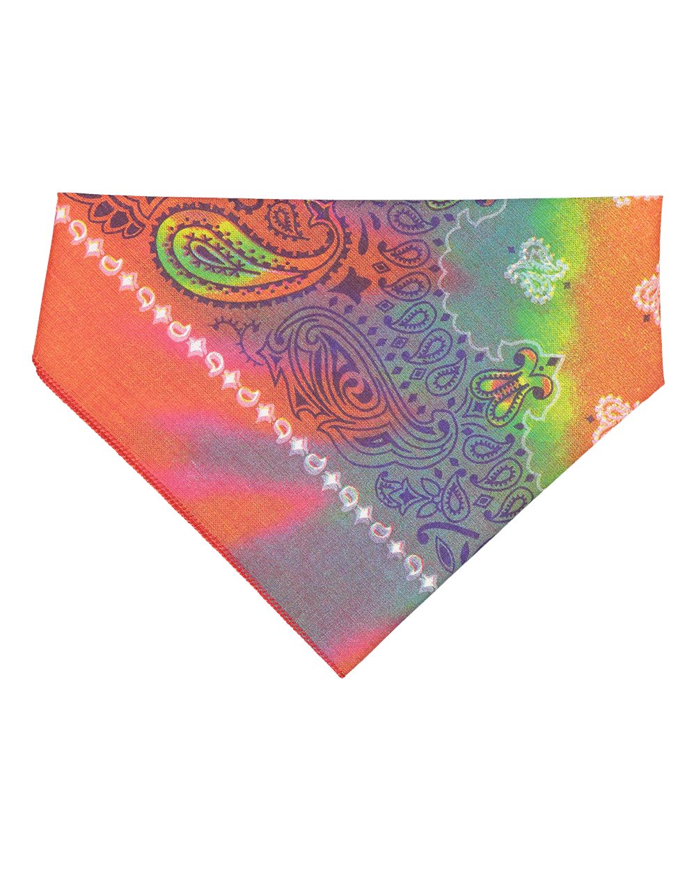 Front View of Tye-Dye Paisley USA-Made Doggie Bandana - 3905