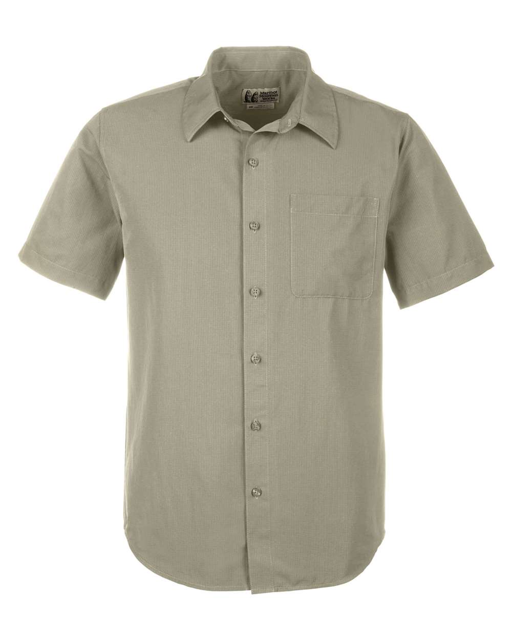 Front View of Vetiver Aerobora Short-Sleeve Woven - M14116
