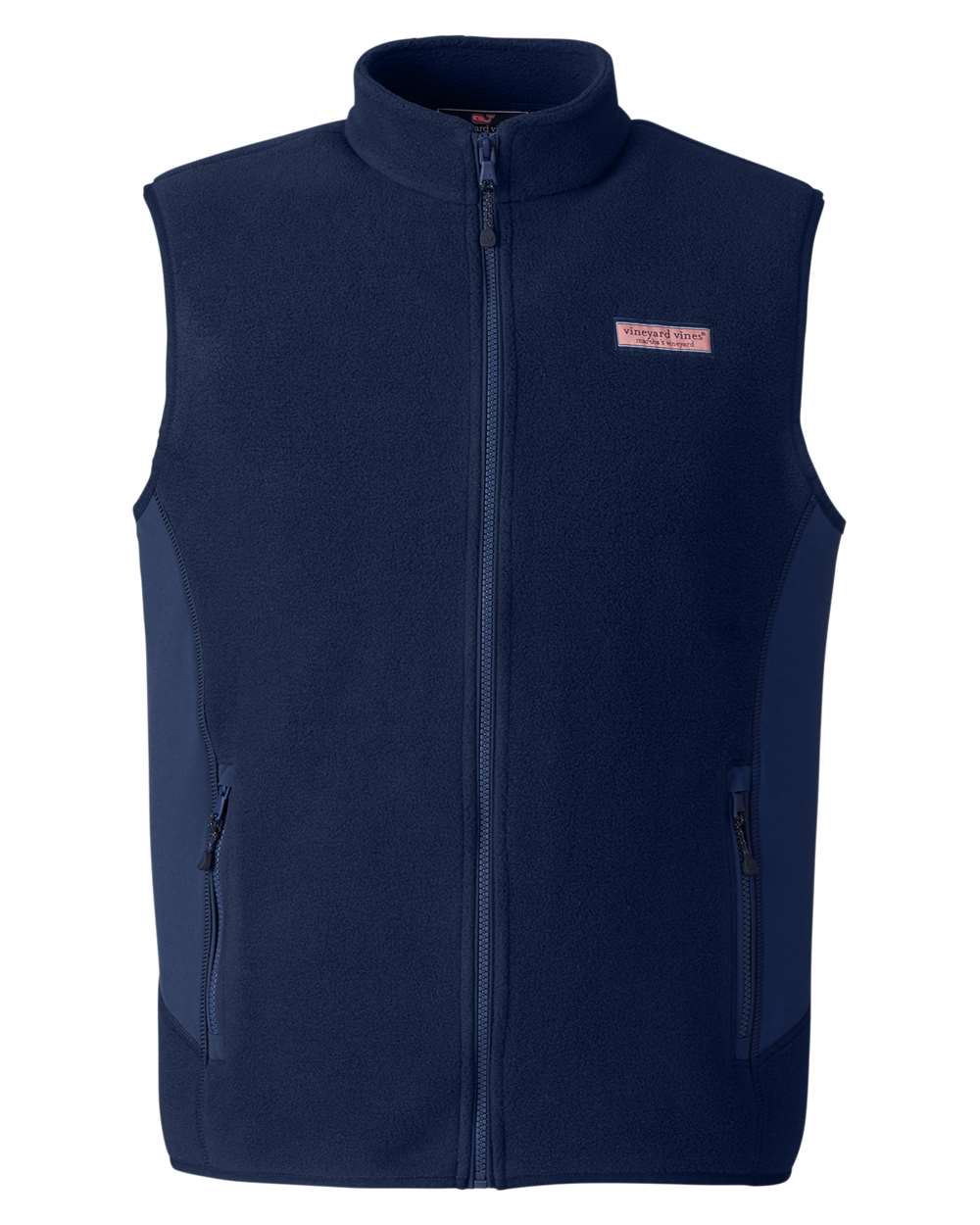 Front View of Vineyard Navy Harbor Fleece Vest - O001401
