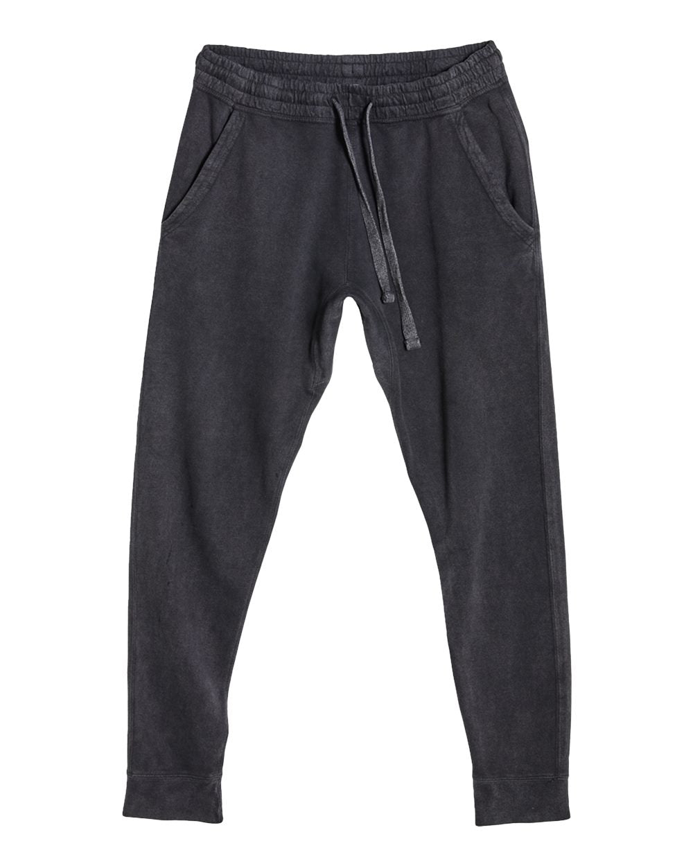 Front View of Vintage Black Vintage Joggers - LST009