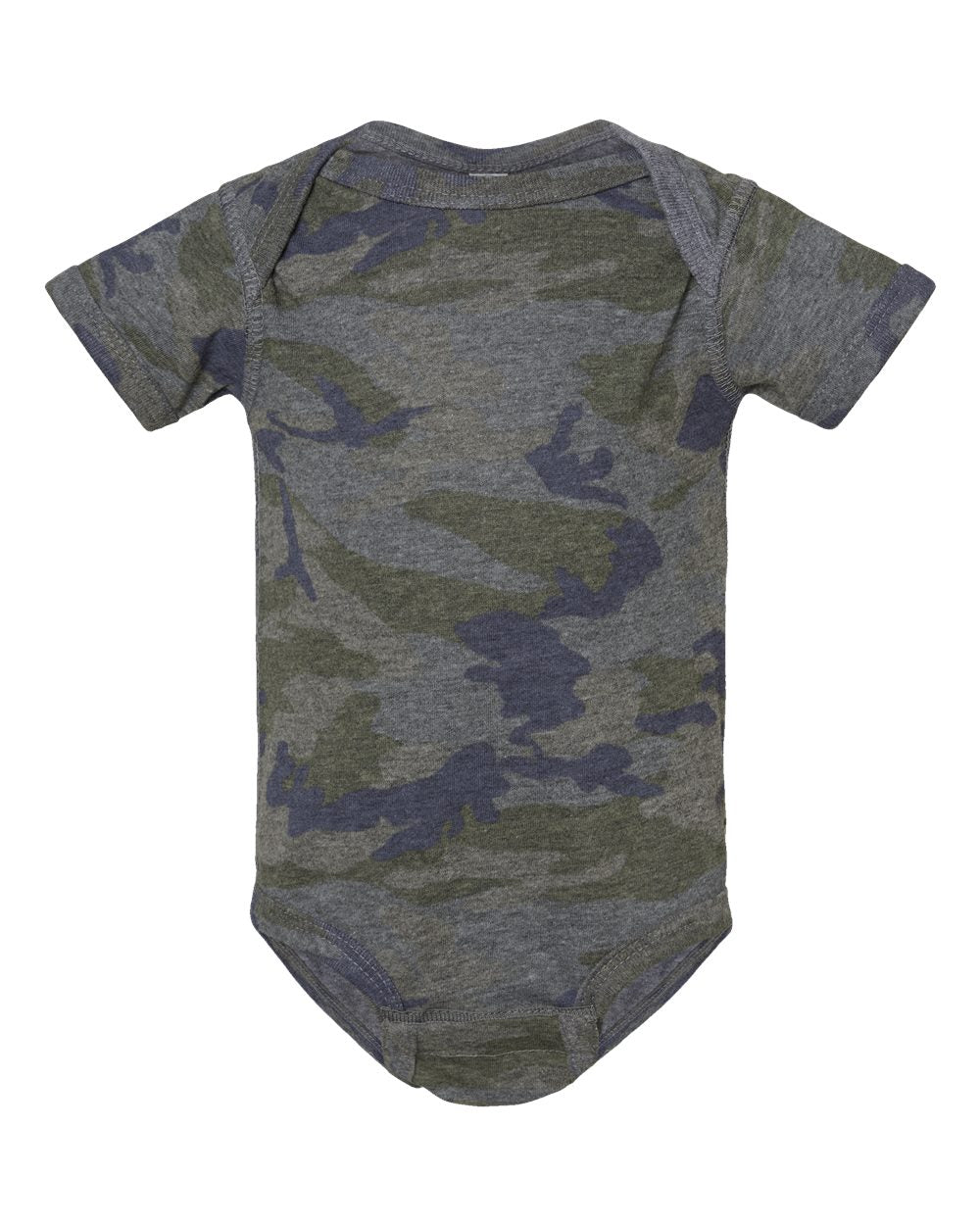 Front View of Vintage Camo Infant Fine Jersey Bodysuit - 4424