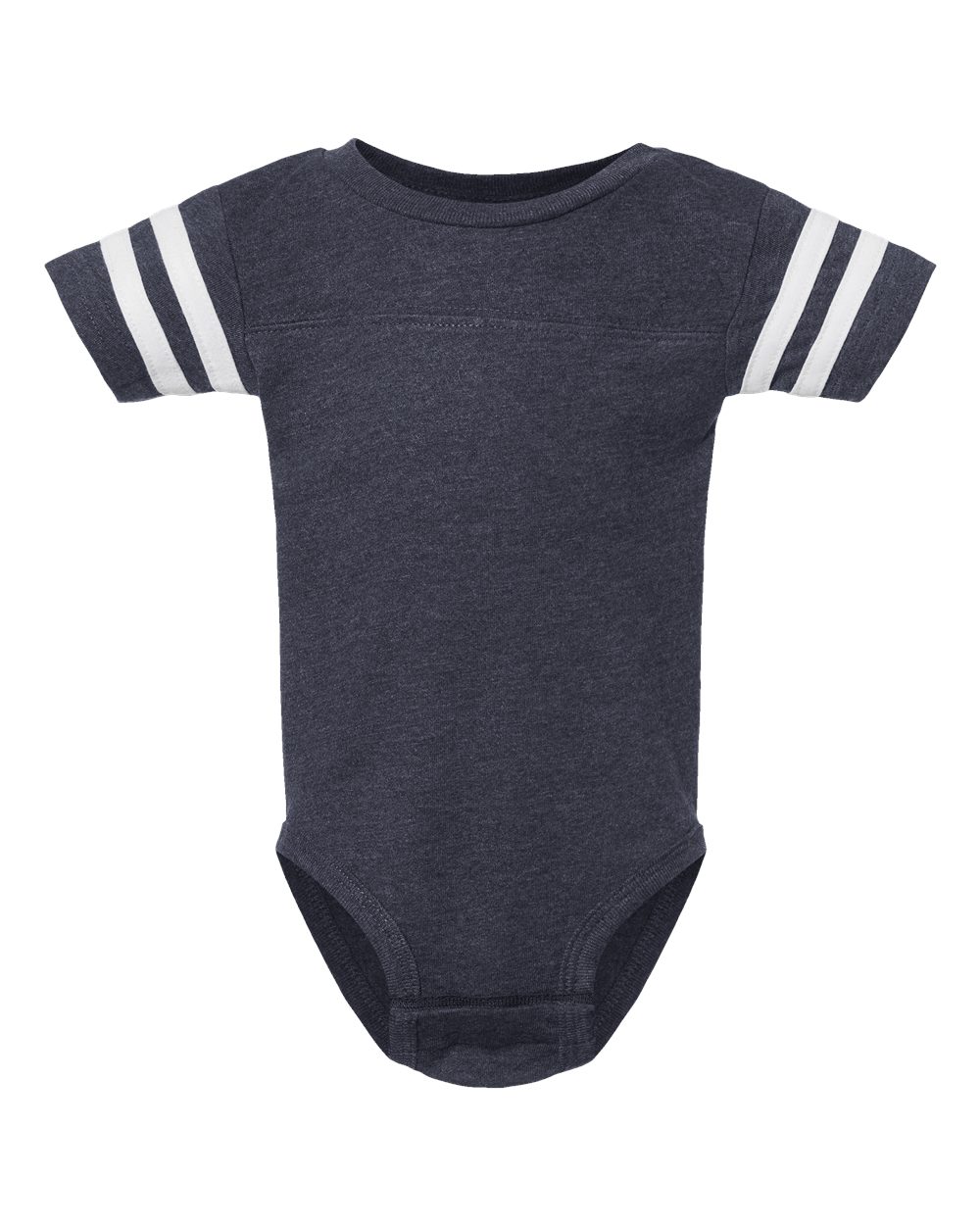 Front View of Vintage Navy/ White Infant Football Fine Jersey Bodysuit - 4437