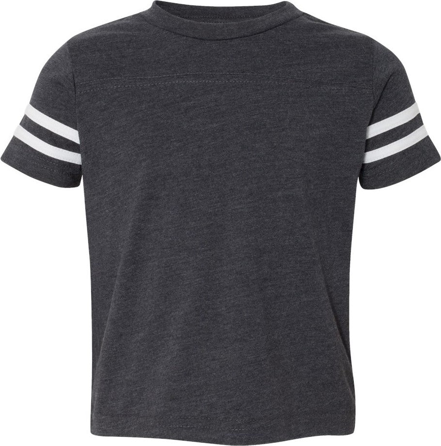Front View of Vintage Navy/ White Toddler Football Fine Jersey Tee - 3037